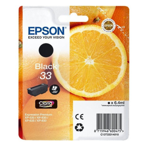 Epson T33314012, T33 čierna (black) originálna cartridge