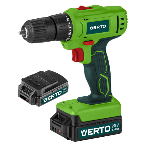 VERTO Akumulátorový vŕtací skrutkovač 2 x 20V, Li-Ion/1.5Ah, kufrík 50G291