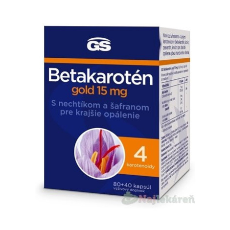 GS Betakarotén gold 15 mg s nechtíkom a šafranom 80+40 (120 ks)