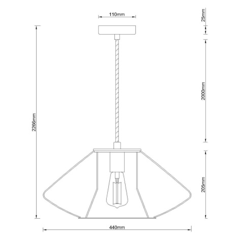 Závesná lampa Beacon Pheonix Squat, čierna, kov, Ø 45 cm