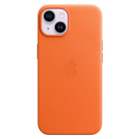 Kožené puzdro Apple na Apple iPhone 14 MPP83ZM/A Leather Case with MagSafe Orange