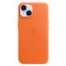 Kožené puzdro Apple na Apple iPhone 14 MPP83ZM/A Leather Case with MagSafe Orange