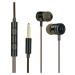 Drôtové stereo slúchadlá, 3,5 mm, 3,5 mm, s tlačidlom nahrávania, zabalené, čierne