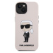 Karl Lagerfeld Liquid Silicone Ikonik NFT Zadný Kryt pre iPhone 15 Pink