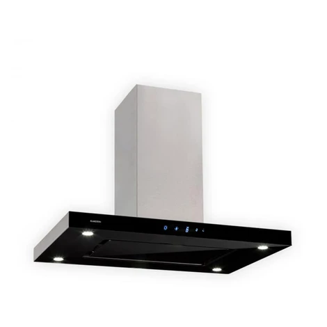 Klarstein Valeria, digestor, 90 cm, ostrovčekový, 650 m³/h, dotykový panel, LED, sklo, nehrdzave