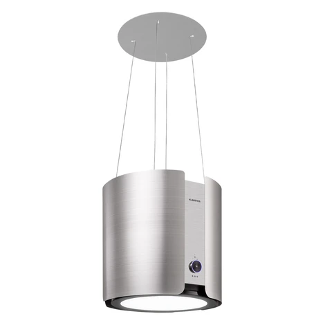 Klarstein Skyfall, digestor, 45 cm, ostrovčekový, 402 m³/h, LED, nehrdzavejúca oceľ, strieborný