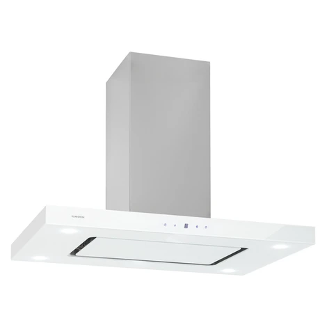 Klarstein Valeria, digestor, 90 cm, ostrovčekový, 650 m³/h, dotykový panel, LED, sklo, nehrdzave