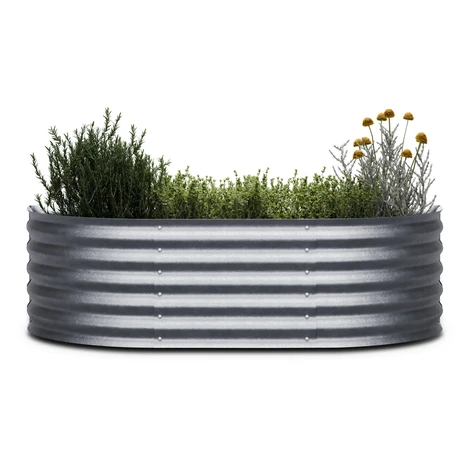 Blumfeldt High Grow Extended, vzvýšený záhon, 150x43x60 cm, z vlnitého oceľového plechu, jednodu