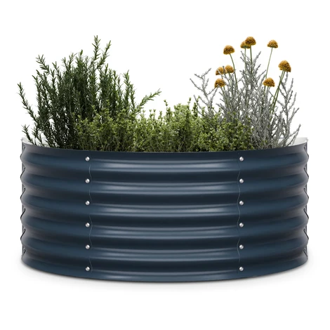 Blumfeldt High Grow Half Circle, polkruhový vyvýšený záhon, 105x43x60 cm, z vlnitého oceľového p