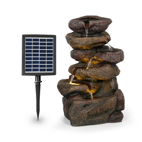 Blumfeldt Savona, solárna fontána, 2,8 W, polyresin, 5 hod., akumulátor, LED osvetlenie, vzhľad 