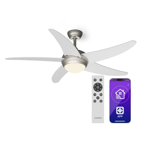 Klarstein Bolero 2 v 1 Smart, stropný ventilátor, Ø 132 cm, svetlo 55 W, diaľkové ovládanie, ovl