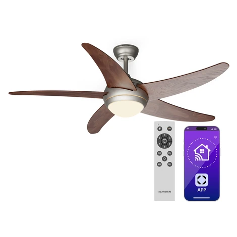 Klarstein Bolero 2 v 1 Smart, stropný ventilátor, Ø 132 cm, svetlo 55 W, diaľkové ovládanie, ovl