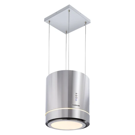 Klarstein Tron Ambience, digestor, 38 cm, ostrovčekový, 540 m³/h, LED, nehrdzavejúca oceľ
