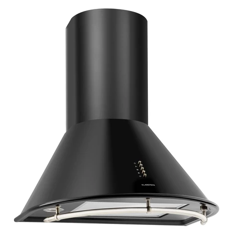 Klarstein Noir, digestor, 60 cm, komínový, 490 m³/h, retro dizajn, nehrdzavejúca oceľ, čierny