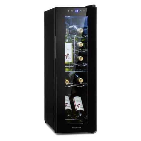 Klarstein Shiraz 12 Slim, vinotéka, 32 l, 12 fliaš, 85 W, 5–18°C, dotykový ovládací panel