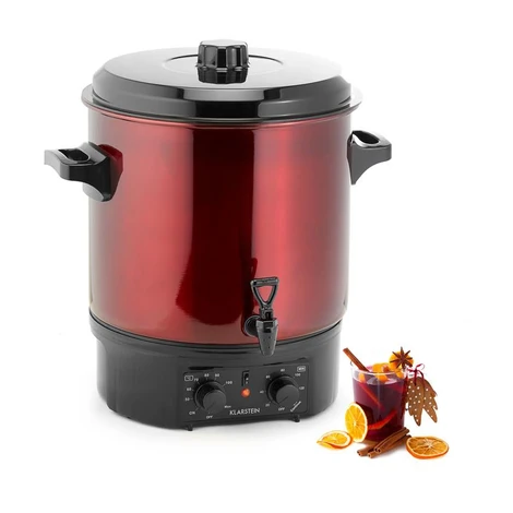 Klarstein Biggie, zavárací hrniec, 27 l, 2000 W, časovač, červený