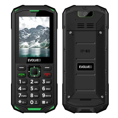 EVOLVEO StrongPhone X5, vodotesný odolný Dual SIM telefón, čierno-zelená