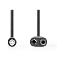 Nedis CAGB22100BK02 - Stereofónny Audio Kábel | 3,5mm Zástrčka - 2× 3,5mm Zásuvka | 0,2 m | Čier