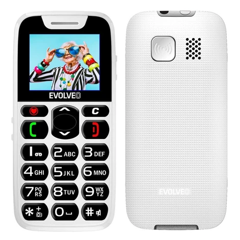 EVOLVEO EasyPhone, telefón pre seniorov s nabíjacím stojanom, 1,8" 160 × 128 px/1xSIM/microSDHC/
