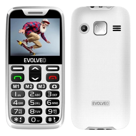 EVOLVEO EasyPhone XR, mobilný telefón pre seniorov s nabíjacím stojanom, biela