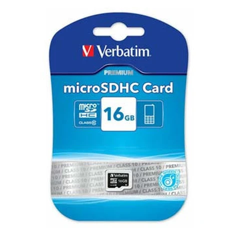 Verbatim pamäťová karta Micro Secure Digital Card Premium, 16 GB, micro SDHC, 44010, UHS-I U1 (C
