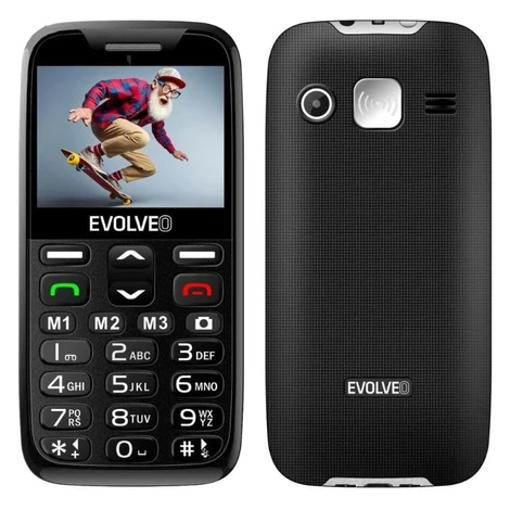 EVOLVEO EasyPhone XR, mobilný telefón pre seniorov s nabíjacím stojanom, čierna