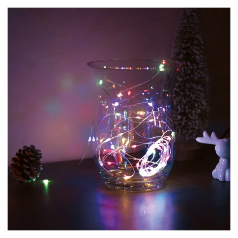Vianočná LED sveteľná reťaz - 5 m - 50 LED - multicolor - 3 x AA