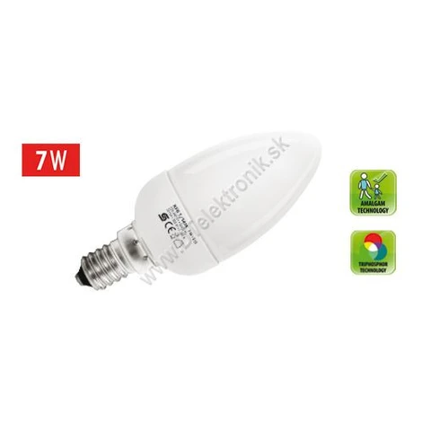 Úsporná žiarovka teplá biela 7W  KFG 7/14M