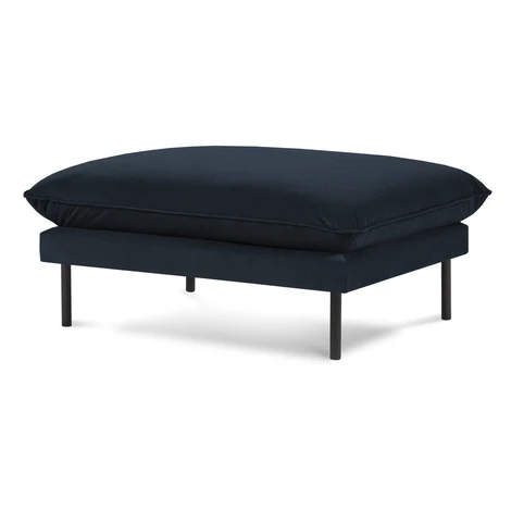 Tmavomodrá zamatová podnožka Vienna – Cosmopolitan Design