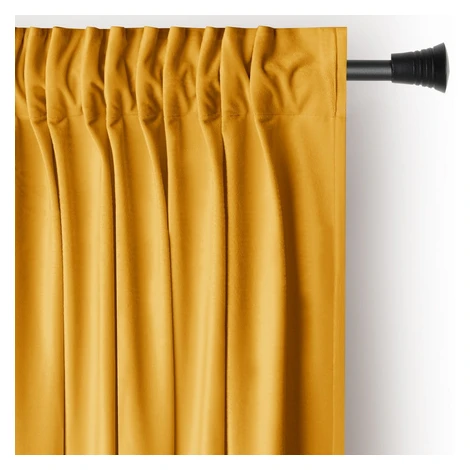 Žltý zamatový dimout záves 140x270 cm Pleat – Restilo