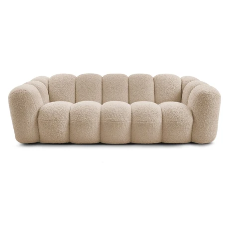 Svetlohnedá pohovka z textílie buklé 232 cm Hippolyte – Bobochic Paris