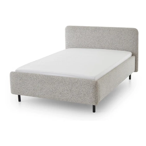 Béžová čalúnená dvojlôžková posteľ s úložným priestorom s roštom 160x200 cm Primo – Meise Möbel