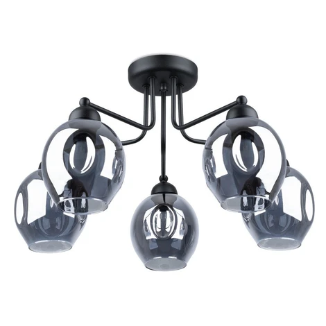 Čierne stropné svietidlo so skleneným tienidlom 59x59 cm Garten – Sollux SOLLUX LIGHTING