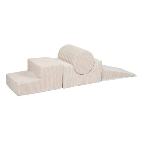 Krémové menčestrové penové ihrisko 45x170x30 cm Montessori – Meowbaby