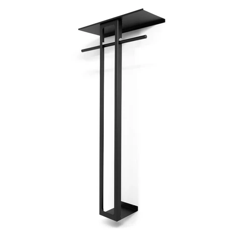 Čierny oceľový nástenný vešiak s poličkou 70 cm Luno Large – Spinder Design