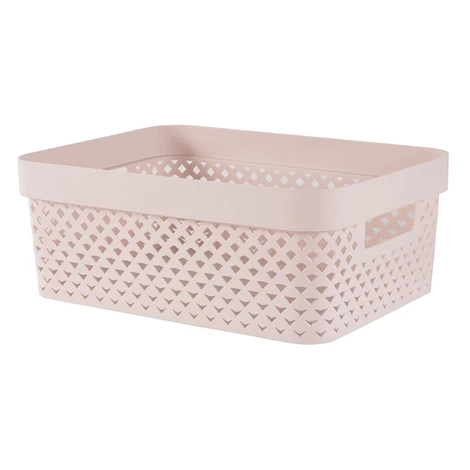 Svetloružový plastový úložný box 36x27x14 cm Pure – Curver