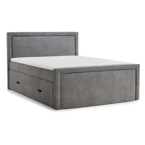 Sivá boxspring posteľ s úložným priestorom 180x200 cm Fresco – Maison de Rêve