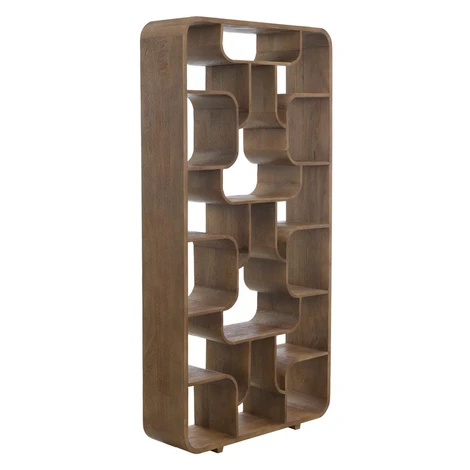 Regál z mangového dreva v tmavo prírodnej farbe 100x200x30 cm Labare – Light & Living