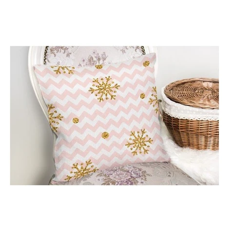 Vianočná obliečka na vankúš Minimalist Cushion Covers Golden Snowflakes, 42 x 42 cm
