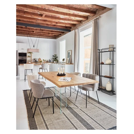 Jedálenský stôl s doskou v dubovom dekore v prírodnej farbe 90x160 cm Lotty – Kave Home