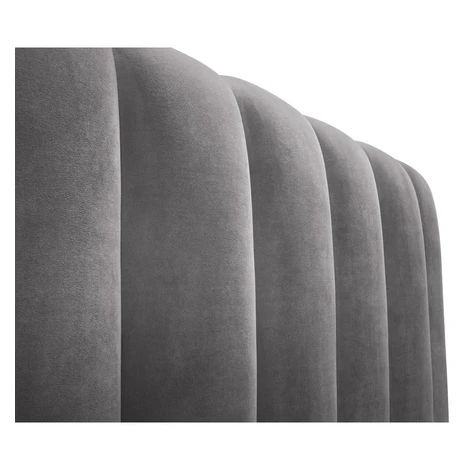 Sivá čalúnená dvojlôžková posteľ s úložným priestorom s roštom 200x200 cm Kelp – Micadoni Home