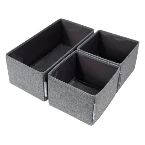 Súprava 3 sivých organizérov Bigso Box of Sweden Drawer