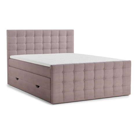 Fialová boxspring posteľ s úložným priestorom 200x200 cm Tasca – Maison de Rêve