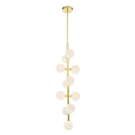 Biele/v zlatej farbe kovové závesné svietidlo so skleneným tienidlom ø 27 cm Trieste – Premier H Premier Housewares