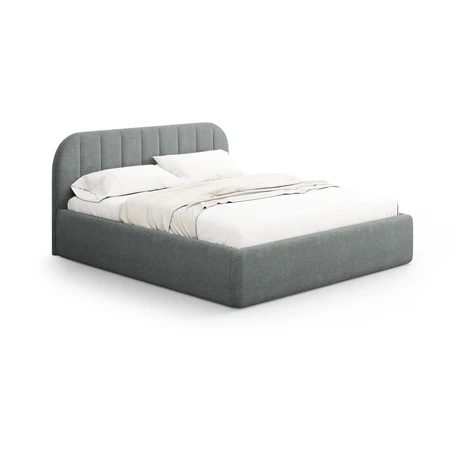 Tmavosivá čalúnená dvojlôžková posteľ s úložným priestorom s roštom 200x200 cm Juno – Windsor &  Windsor & Co Sofas