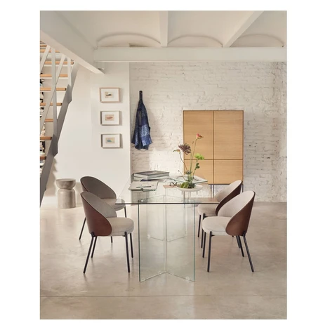 Jedálenský stôl so sklenenou doskou 90x200 cm Burano – Kave Home