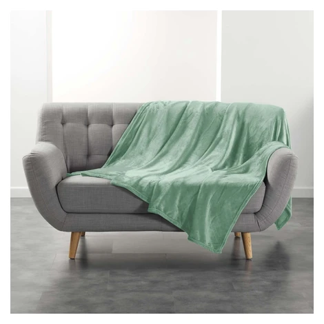 Svetlozelená deka z mikroflanelu 180x220 cm Flanou – douceur d'intérieur