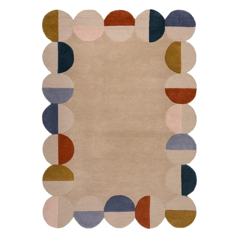 Béžový ručne tkaný vlnený koberec 160x230 cm Mia Scallop Frame – Flair Rugs