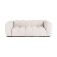 Krémová zamatová pohovka 225 cm Cube – Bonami Selection