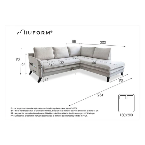 Béžová rozkladacia rohová pohovka (pravý roh) Charming Charlie – Miuform